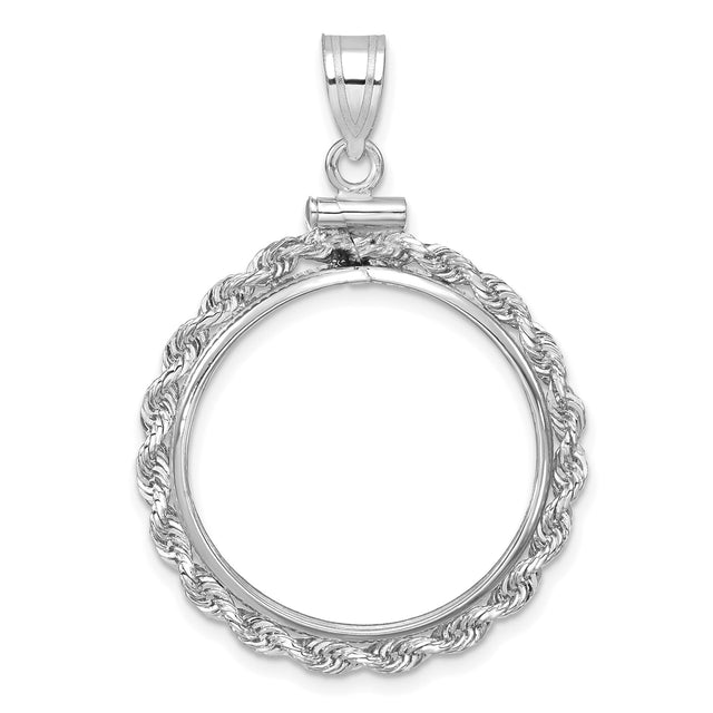 22 mm 14k White Gold coin bezel for 22 mm Coin