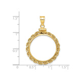 22 mm 14k Yellow Gold coin bezel for 22 mm Coin — size reference (ruler)