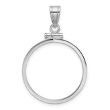 22 mm 14k White Gold coin bezel for 22 mm Coin