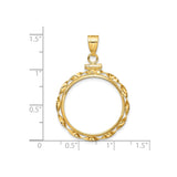 22 mm 14k Yellow Gold coin bezel for 22 mm Coin — size reference (ruler)