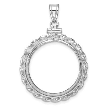 22 mm 14k White Gold coin bezel for 22 mm Coin