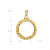 22 mm 14k Yellow Gold coin bezel for 22 mm Coin — size reference (ruler)