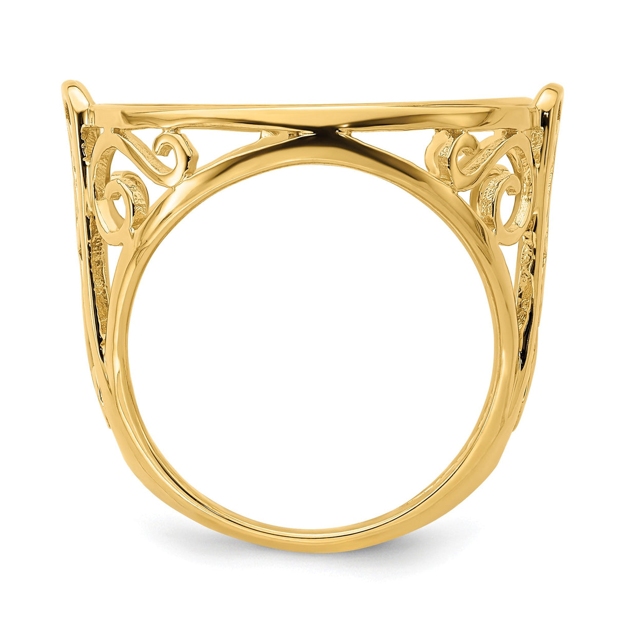 22 mm 14k Yellow Gold coin bezel for 22 mm Coin — alternate view