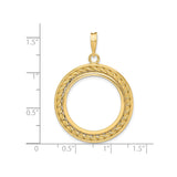 23 mm 14k Yellow Gold coin bezel for 22.6 mm Coin — size reference (ruler)