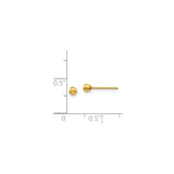 14k Yellow Gold Ball Stud Earrings, Minimalist Round Design with Polished Finish