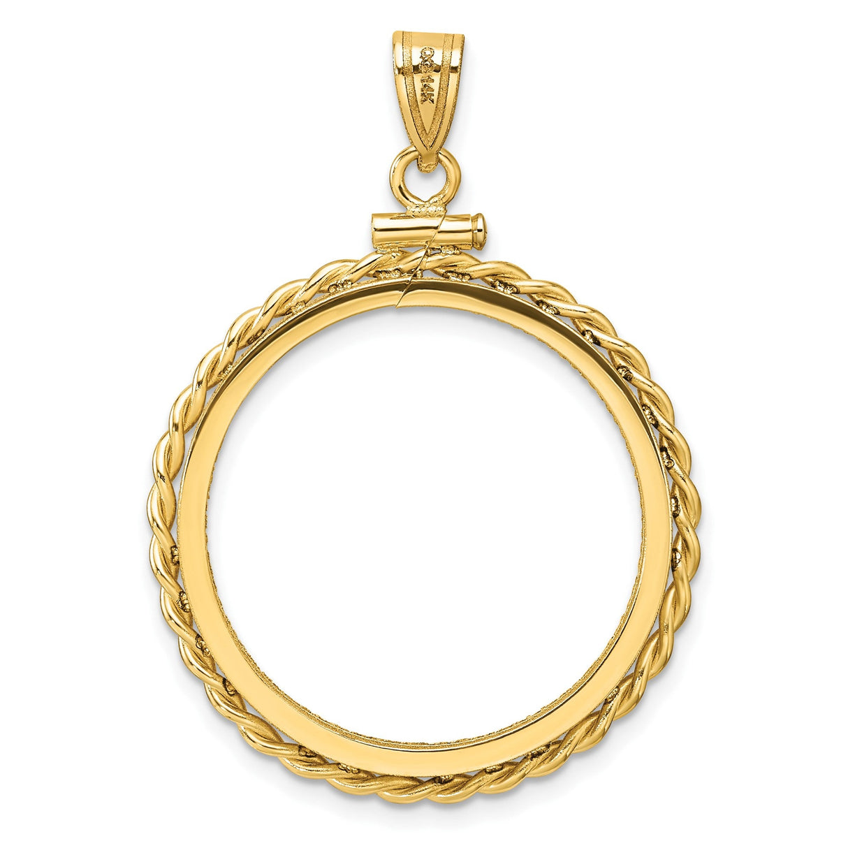 25 mm 14k Yellow Gold coin bezel for 25 mm Coin — additional image