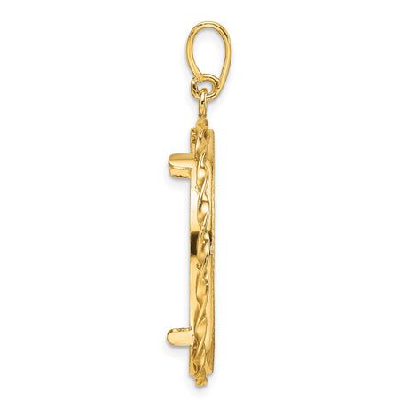25 mm 14k Yellow Gold coin bezel for 25 mm Coin — alternate view