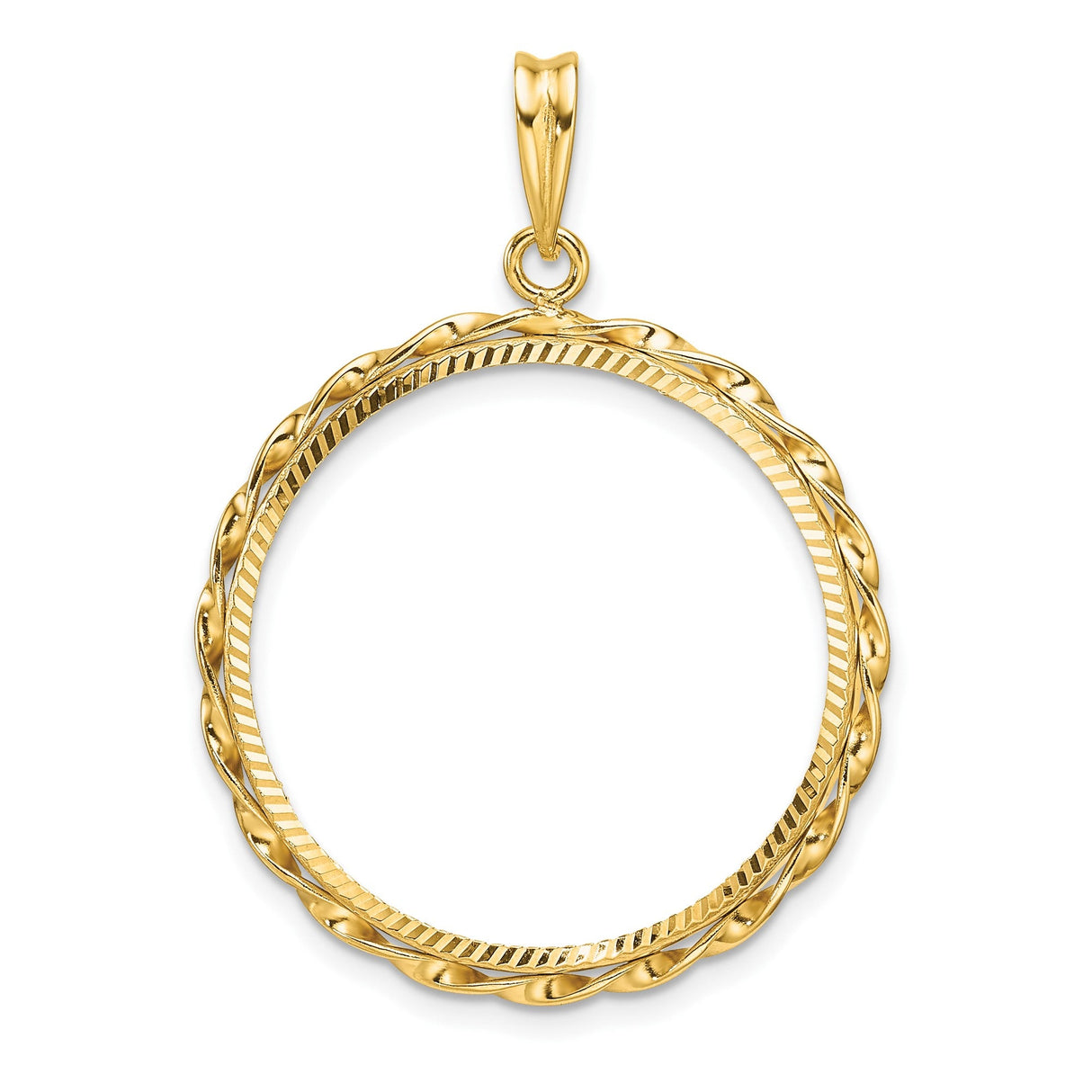 25 mm 14k Yellow Gold coin bezel for 25 mm Coin