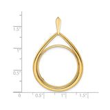 25 mm 14k Yellow Gold coin bezel for 25 mm Coin — size reference (ruler)