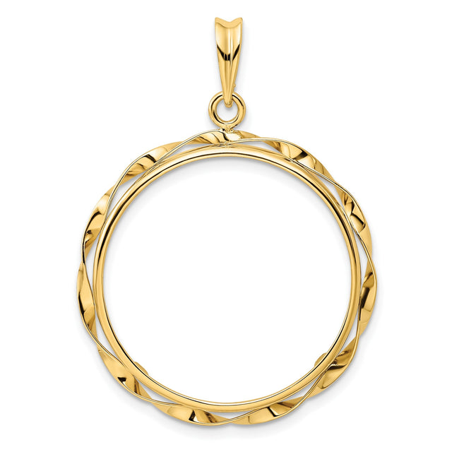 25 mm 14k Yellow Gold coin bezel for 25 mm Coin