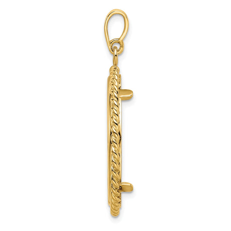 25 mm 14k Yellow Gold coin bezel for 25 mm Coin — alternate view