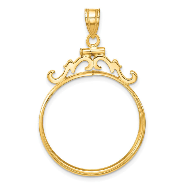 25 mm 14k Yellow Gold coin bezel for 25 mm Coin