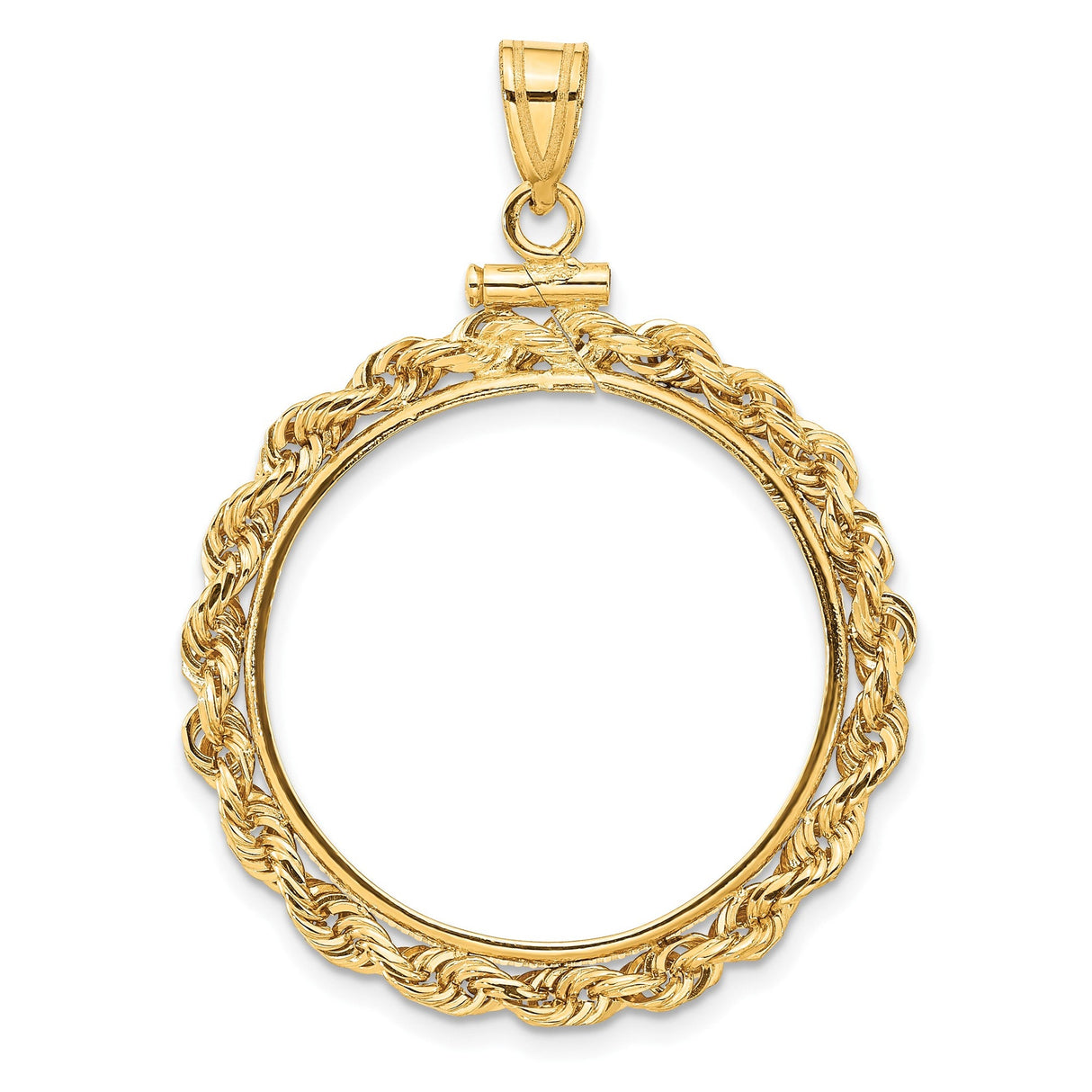 25 mm 14k Yellow Gold coin bezel for 25 mm Coin
