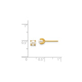 14k Yellow Gold Pearl Stud Earrings with Round White Pearls, Classic Minimalist Design for Women