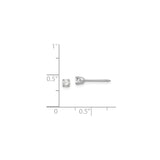 White Gold And Sterling Silver Four Prong CZ Stud Earrings