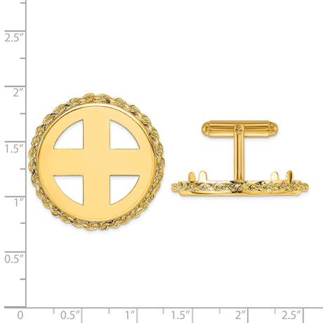 27 mm 14k Yellow Gold coin bezel for 27 mm Coin — size reference (ruler)