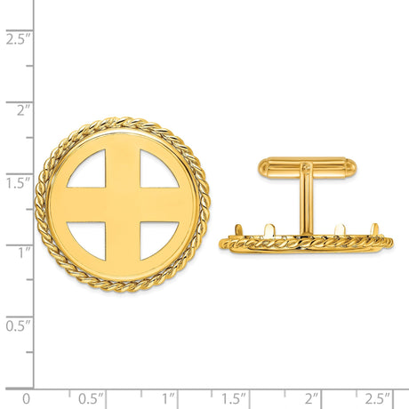 27 mm 14k Yellow Gold coin bezel for 27 mm Coin — size reference (ruler)