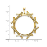 27 mm 14k Yellow Gold coin bezel for 27 mm Coin — size reference (ruler)