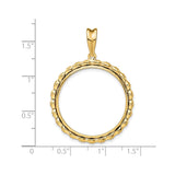 27 mm 14k Yellow Gold coin bezel for 27 mm Coin — size reference (ruler)