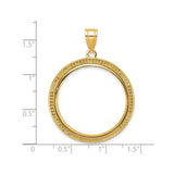 27 mm 14k Yellow Gold coin bezel for 27 mm Coin — size reference (ruler)