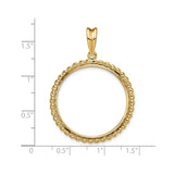 27 mm 14k Yellow Gold coin bezel for 27 mm Coin — size reference (ruler)