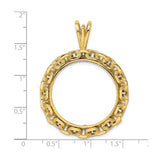 27 mm 14k Yellow Gold coin bezel for 27 mm Coin — size reference (ruler)