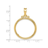27 mm 14k Yellow Gold coin bezel for 27 mm Coin — size reference (ruler)