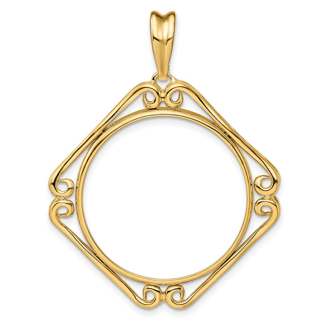 27 mm 14k Yellow Gold coin bezel for 27 mm Coin