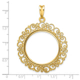 27 mm 14k Yellow Gold coin bezel for 27 mm Coin — size reference (ruler)