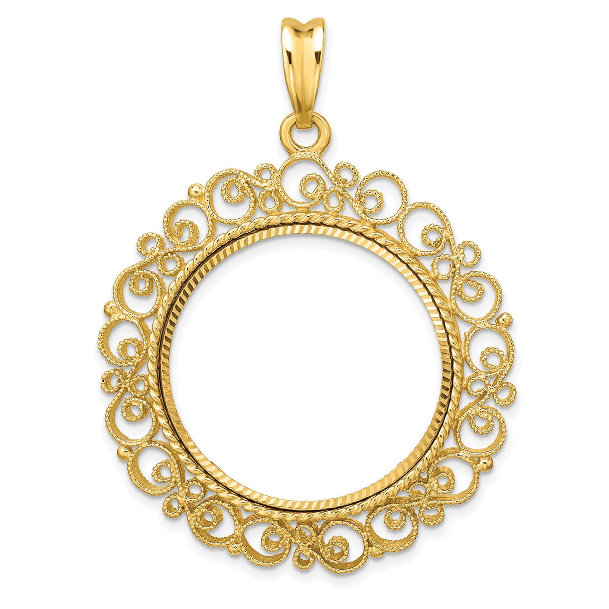 27 mm 14k Yellow Gold coin bezel for 27 mm Coin
