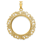 27 mm 14k Yellow Gold coin bezel for 27 mm Coin