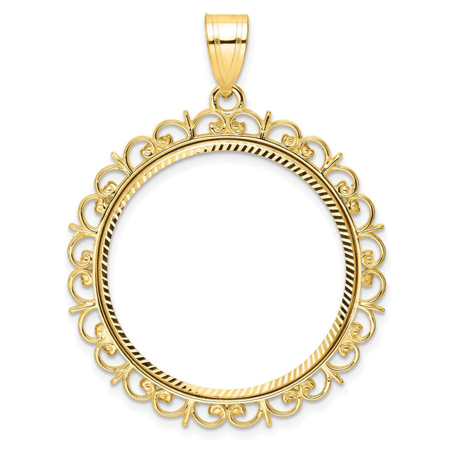 27 mm 14k Yellow Gold coin bezel for 27 mm Coin