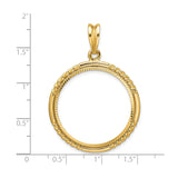 27 mm 14k Yellow Gold coin bezel for 27 mm Coin — size reference (ruler)
