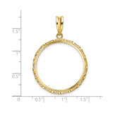 27 mm 14k Yellow Gold coin bezel for 27 mm Coin — size reference (ruler)