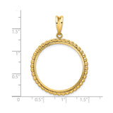 27 mm 14k Yellow Gold coin bezel for 27 mm Coin — size reference (ruler)