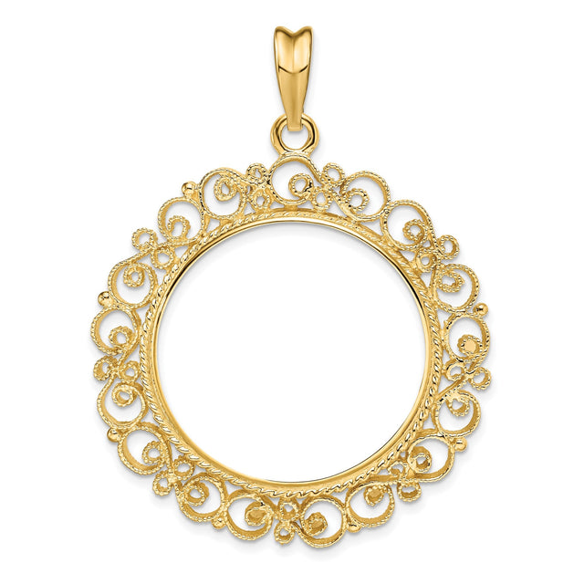 27 mm 14k Yellow Gold coin bezel for 27 mm Coin