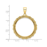 27 mm 14k Yellow Gold coin bezel for 27 mm Coin — size reference (ruler)