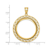 27 mm 14k Yellow Gold coin bezel for 27 mm Coin — size reference (ruler)