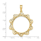 27 mm 14k Yellow Gold coin bezel for 27 mm Coin — size reference (ruler)