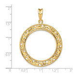 27 mm 14k Yellow Gold coin bezel for 27 mm Coin — size reference (ruler)