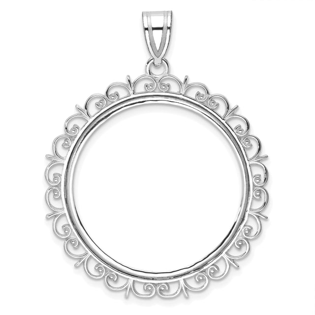 27 mm 14k White Gold coin bezel for 27 mm Coin