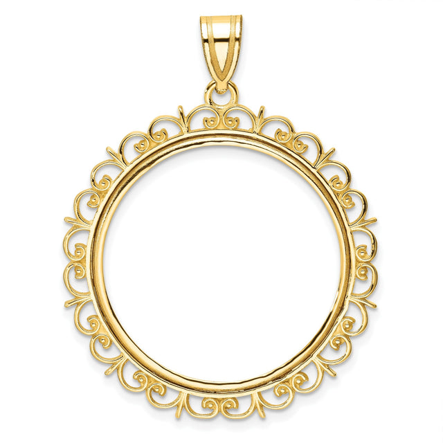 27 mm 14k Yellow Gold coin bezel for 27 mm Coin