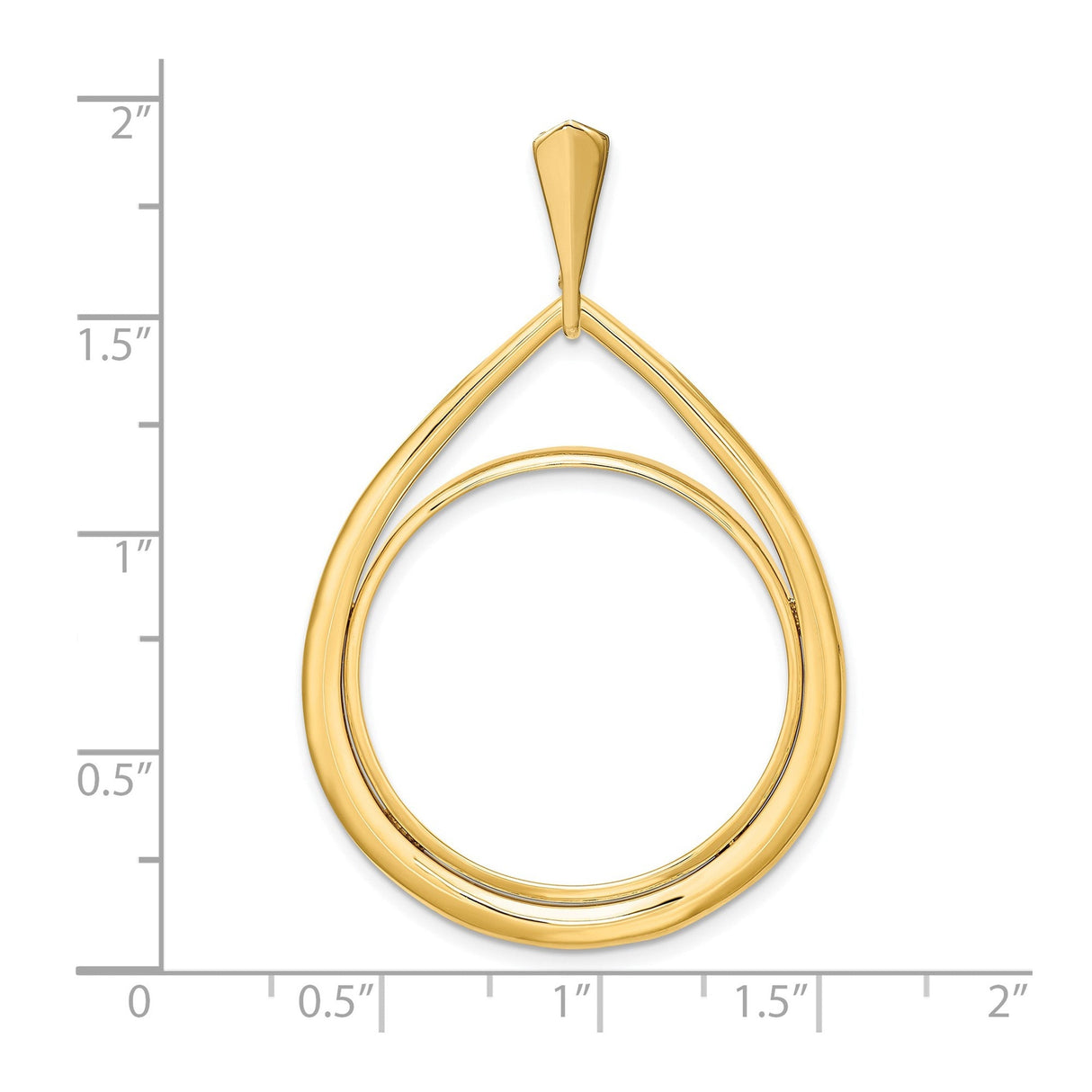 27 mm 14k Yellow Gold coin bezel for 27 mm Coin — size reference (ruler)