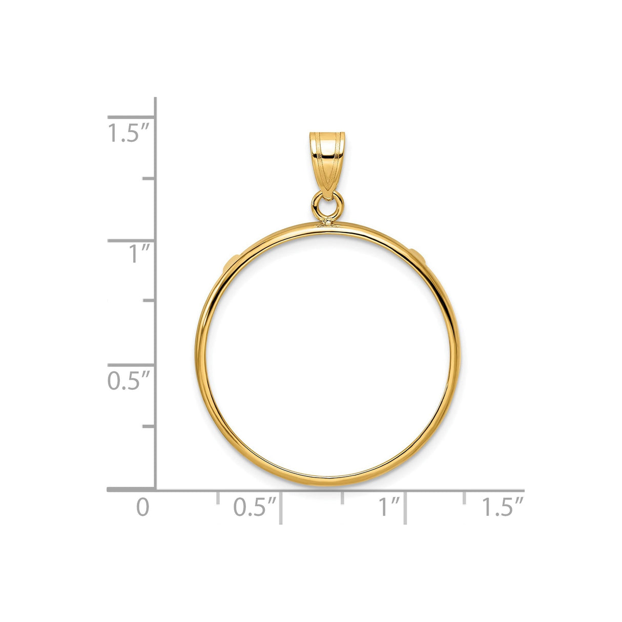 27 mm 14k Yellow Gold coin bezel for 27 mm Coin — size reference (ruler)