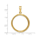 27 mm 14k Yellow Gold coin bezel for 27 mm Coin — size reference (ruler)