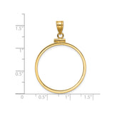 27 mm 14k Yellow Gold coin bezel for 27 mm Coin — size reference (ruler)