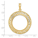 27 mm 14k Yellow Gold coin bezel for 27 mm Coin — size reference (ruler)