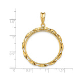 27 mm 14k Yellow Gold coin bezel for 27 mm Coin — size reference (ruler)