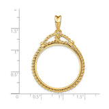 27 mm 14k Yellow Gold coin bezel for 27 mm Coin — size reference (ruler)
