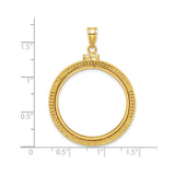 27 mm 14k Yellow Gold coin bezel for 27 mm Coin — size reference (ruler)
